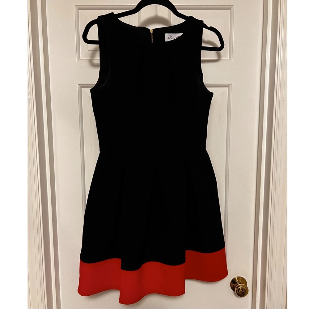 Closet London womens dress. Black & red, fit & flare. Size 8